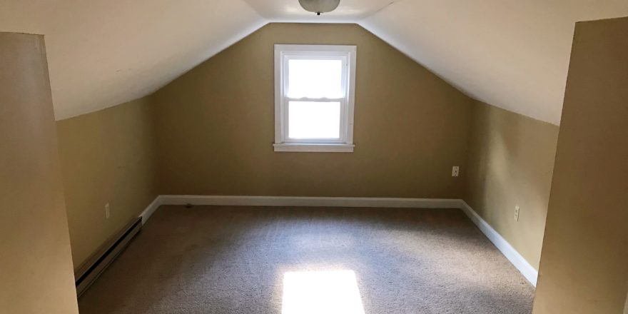 Carpeted attic flex room