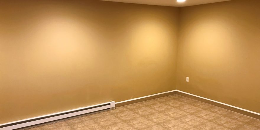 Basement flex room with laminate floor