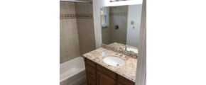 Bathroom with tub/shower combo and vanity
