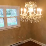 Dining room with chandelier