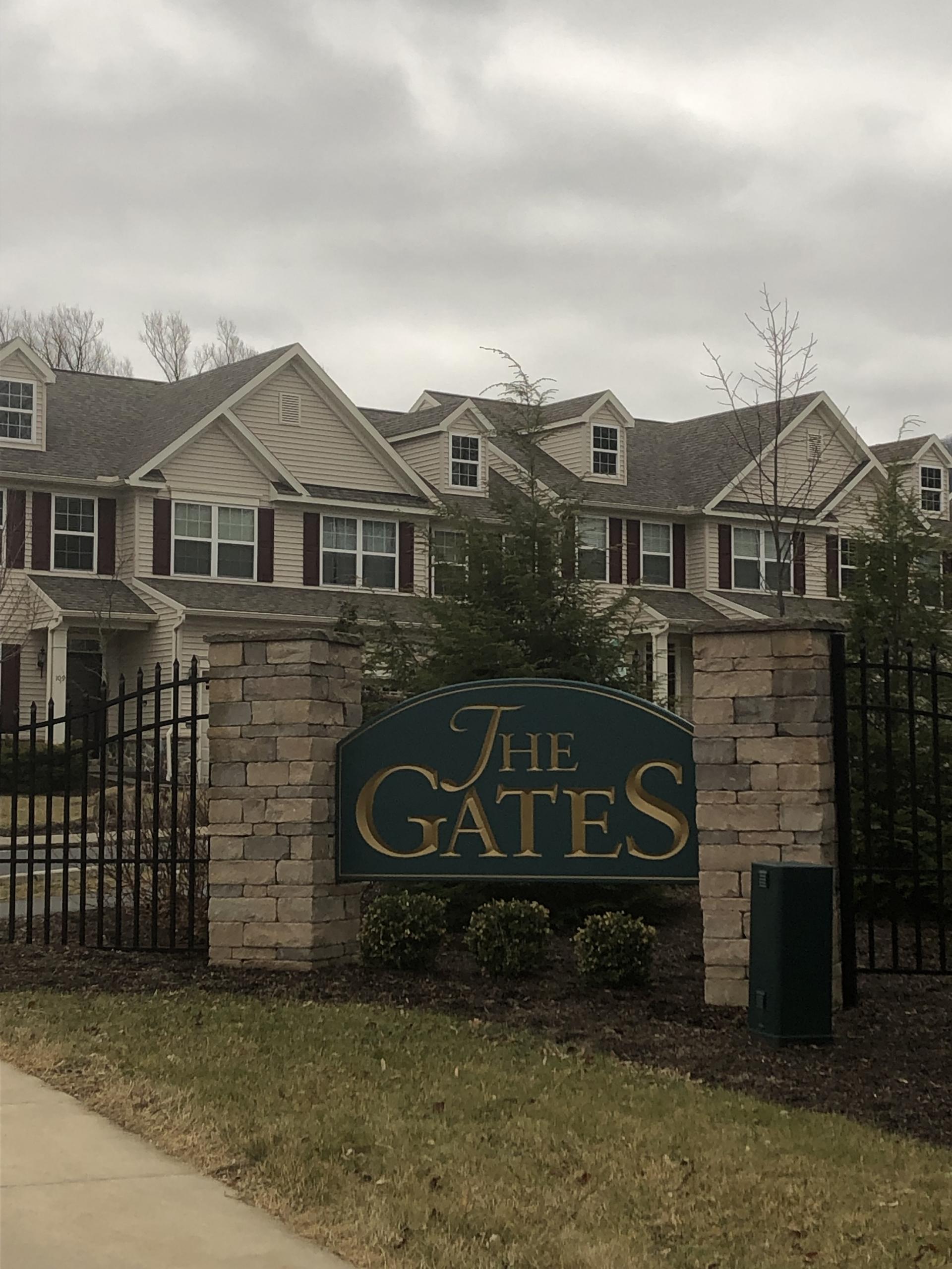The Gates townhomes entrance sign