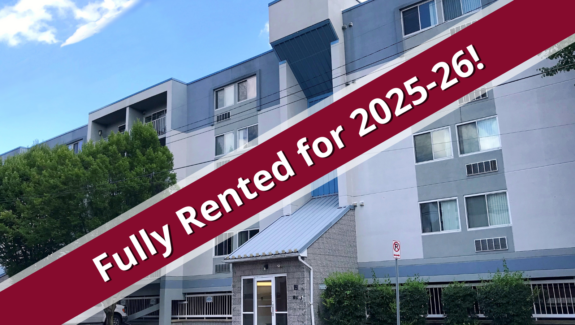 a red and white sign that says fully rented for 205 - 205