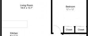 a floor plan of a two bedroom apartment