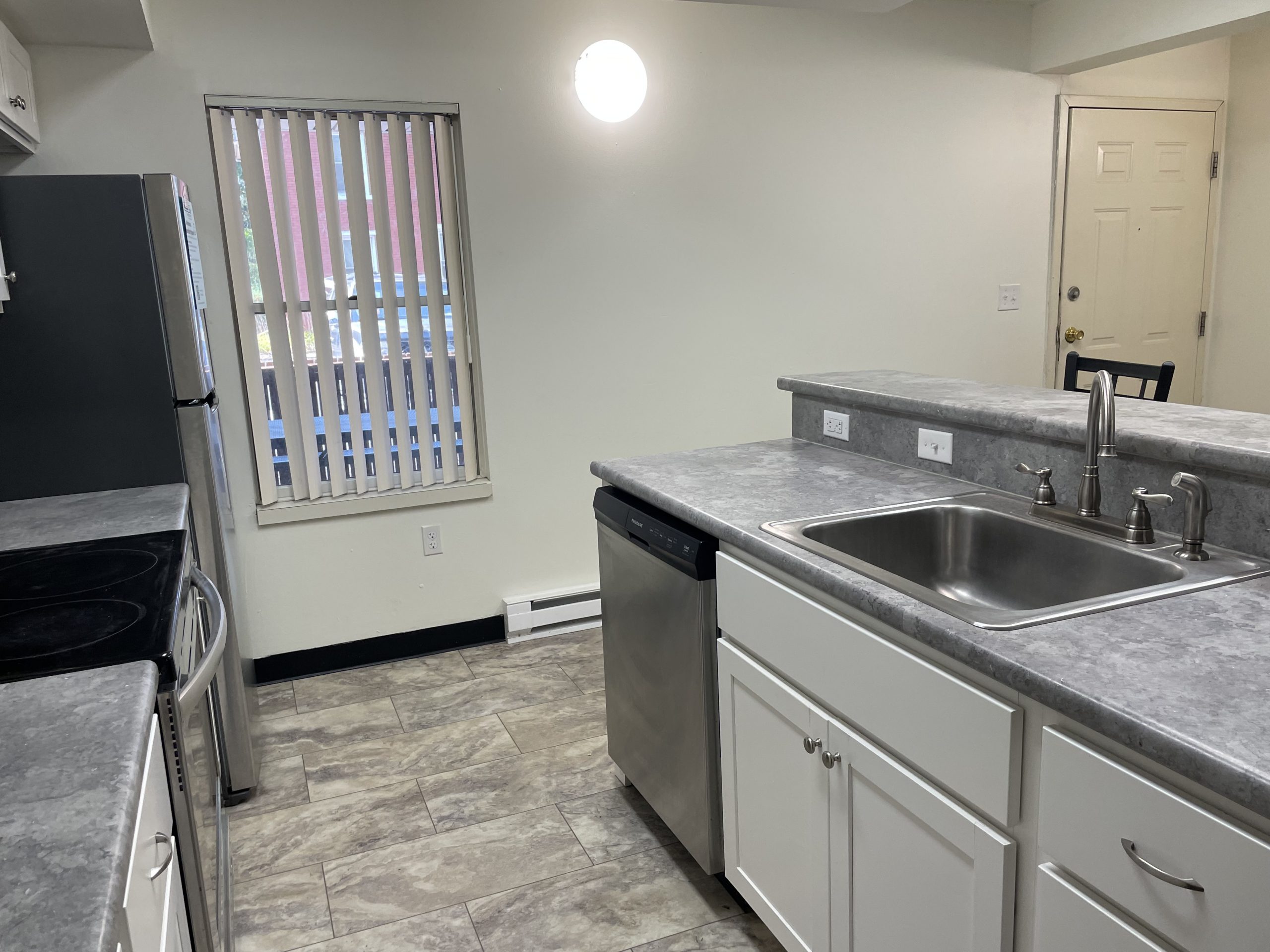 Modern kitchen with stainless steel appliances