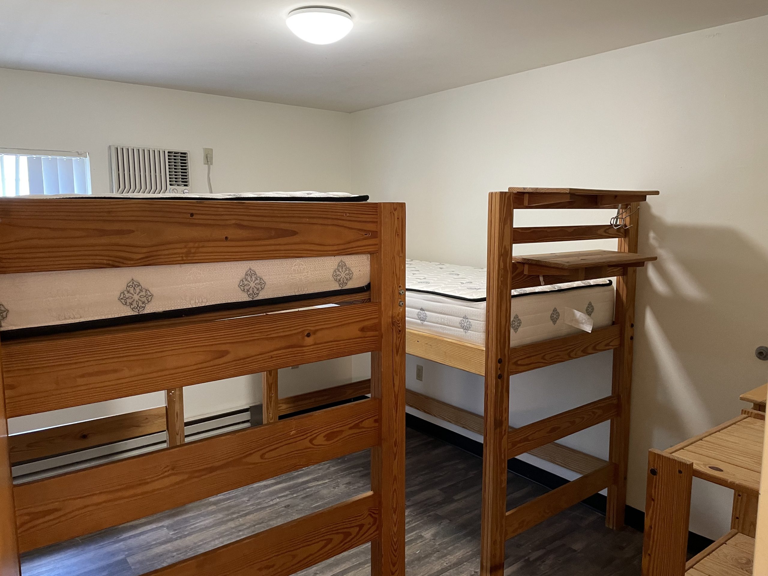 Bunk beds in a dorm room