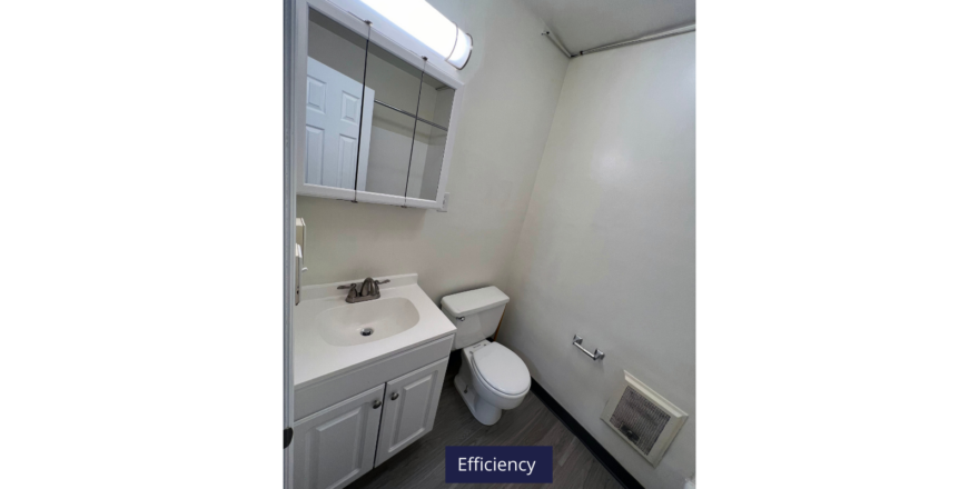 a bathroom with a sink, toilet and medicine cabinet