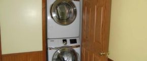 Stacked washer and dryer