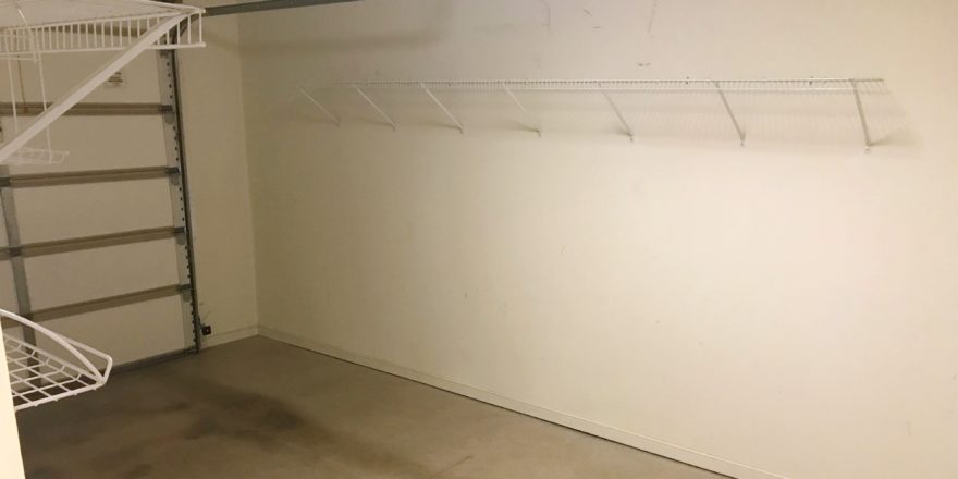 Garage with shelving
