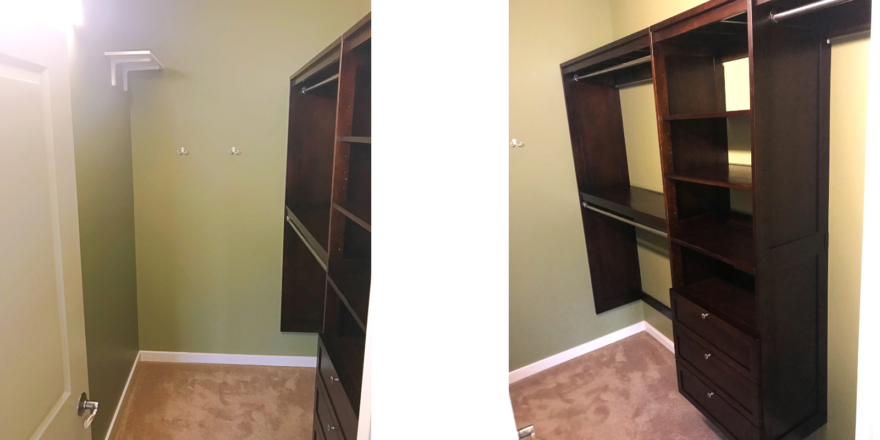 Walk in closet with shelving