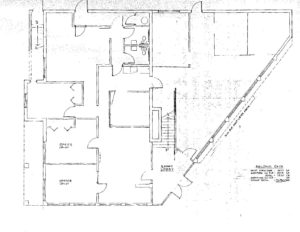 Floor plan for the first floor of 1612 N Atherton St