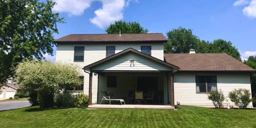 Back yard and patio with furniture
