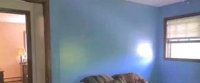 Bedroom with bed and ceiling fan
