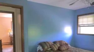 Bedroom with bed and ceiling fan