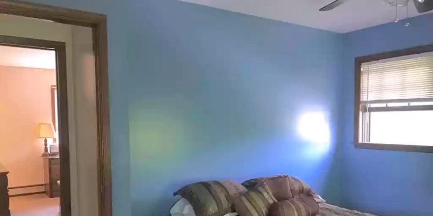 Bedroom with bed and ceiling fan