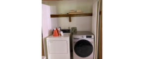 Laundry closet with washer and dryer