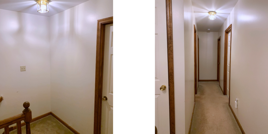 Hallway and stairway landing