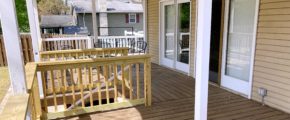 Wooden deck with chairs