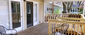 Wooden deck with chairs