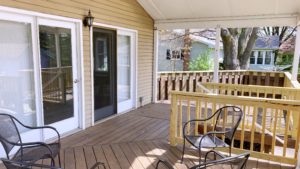 Wooden deck with chairs