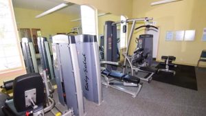 Exercise room with fitness equipment