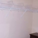 Closet with wire shelving and baskets