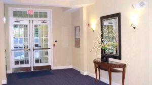 Hallway with table and plant