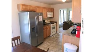 Kitchen with cabinets and appliances