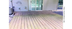 Wood patio with glass sliding door