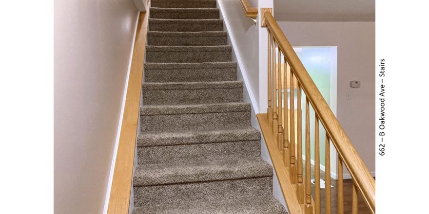 Carpeted stairs