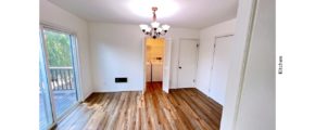 Kitchen eating area with access to deck and laundry room
