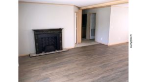 Living room with fireplace