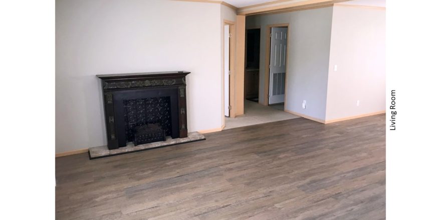 Living room with fireplace