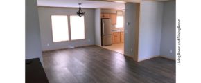 Unfurnished Living room and dining room with LVT/LVP flooring