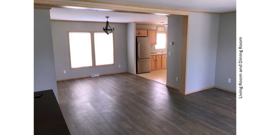 Unfurnished Living room and dining room with LVT/LVP flooring