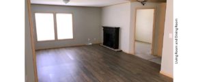 Unfurnished Living room and dining room with LVT/LVP flooring