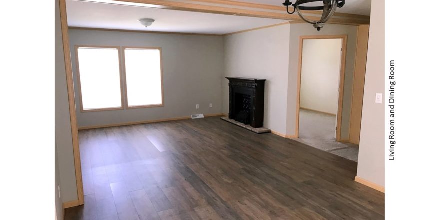 Unfurnished Living room and dining room with LVT/LVP flooring