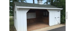Small shed with mailboxes
