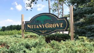 Sign that says "Nittany Grove"
