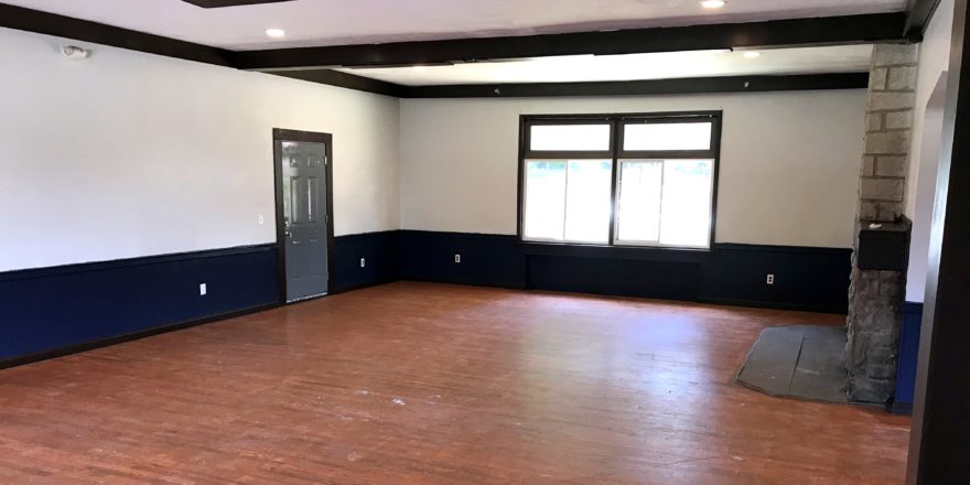 Large great room with large windows