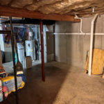 Storage in an unfinished basement