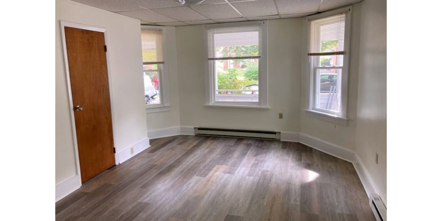 Bedroom with large windows