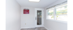 Entryway with laminate floor and door