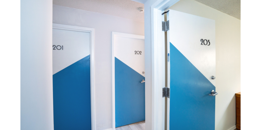 Hallway with doors