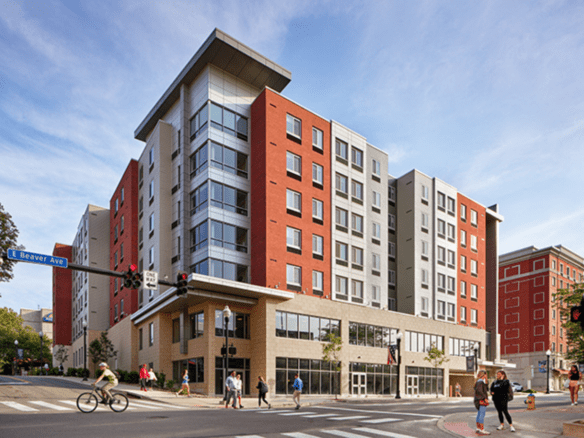Exterior of apartment building Pugh Centre