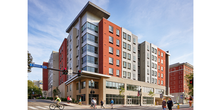 Exterior of apartment building Pugh Centre