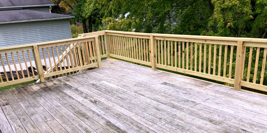 Large wooden deck