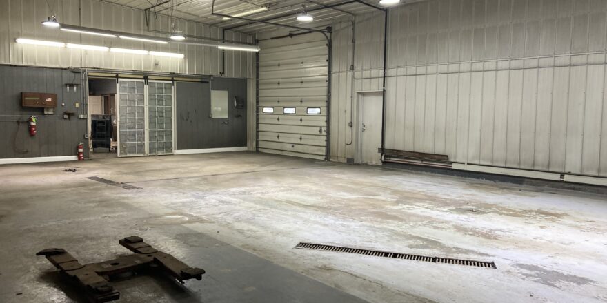an empty garage or warehouse