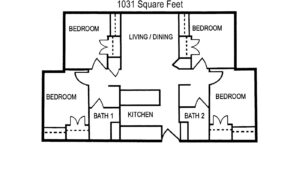 the floor plan for a two bedroom apartment