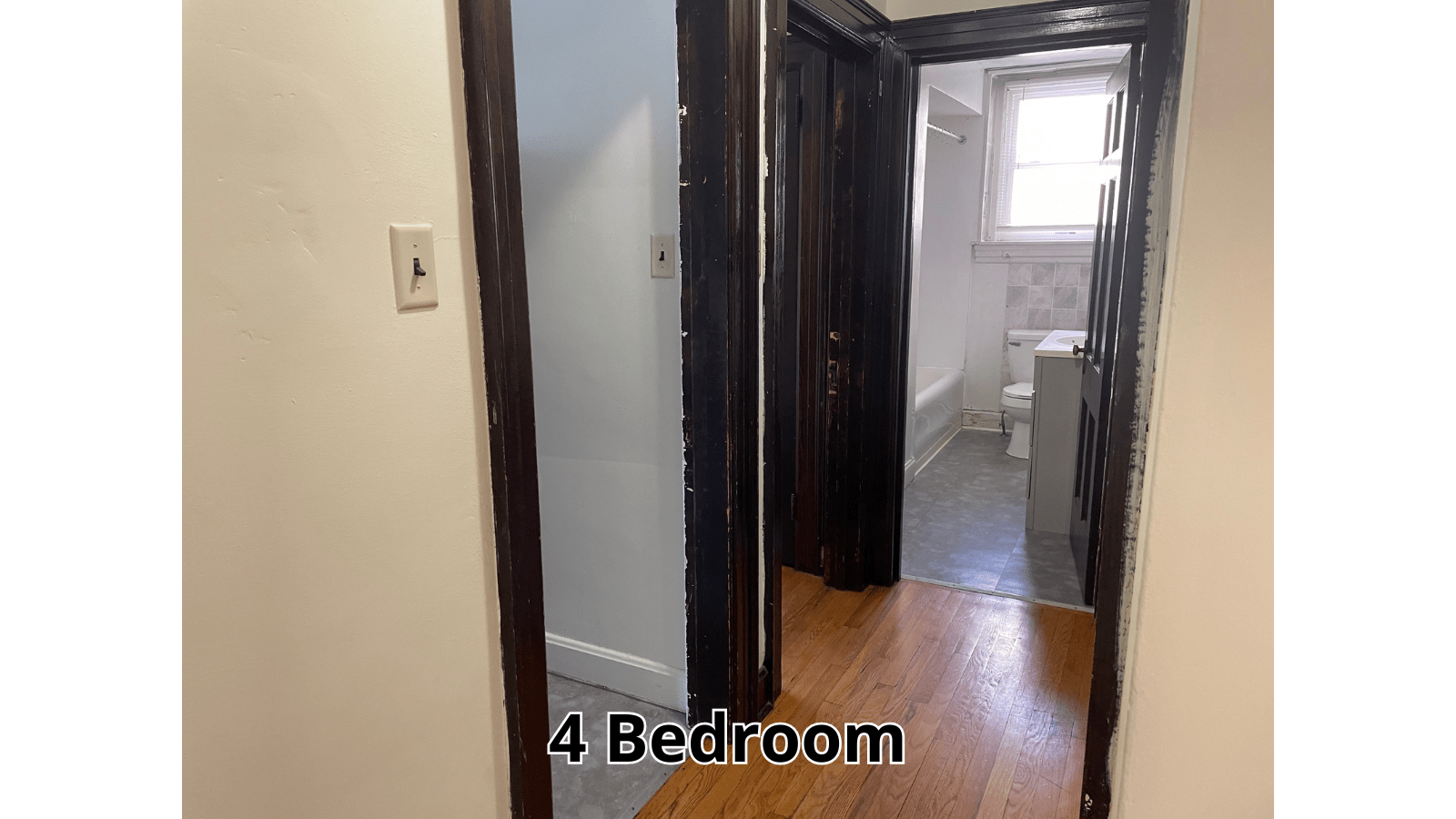 Hallway leading to bathroom and 4 bedroom