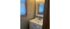 a bathroom with a sink and a vanity